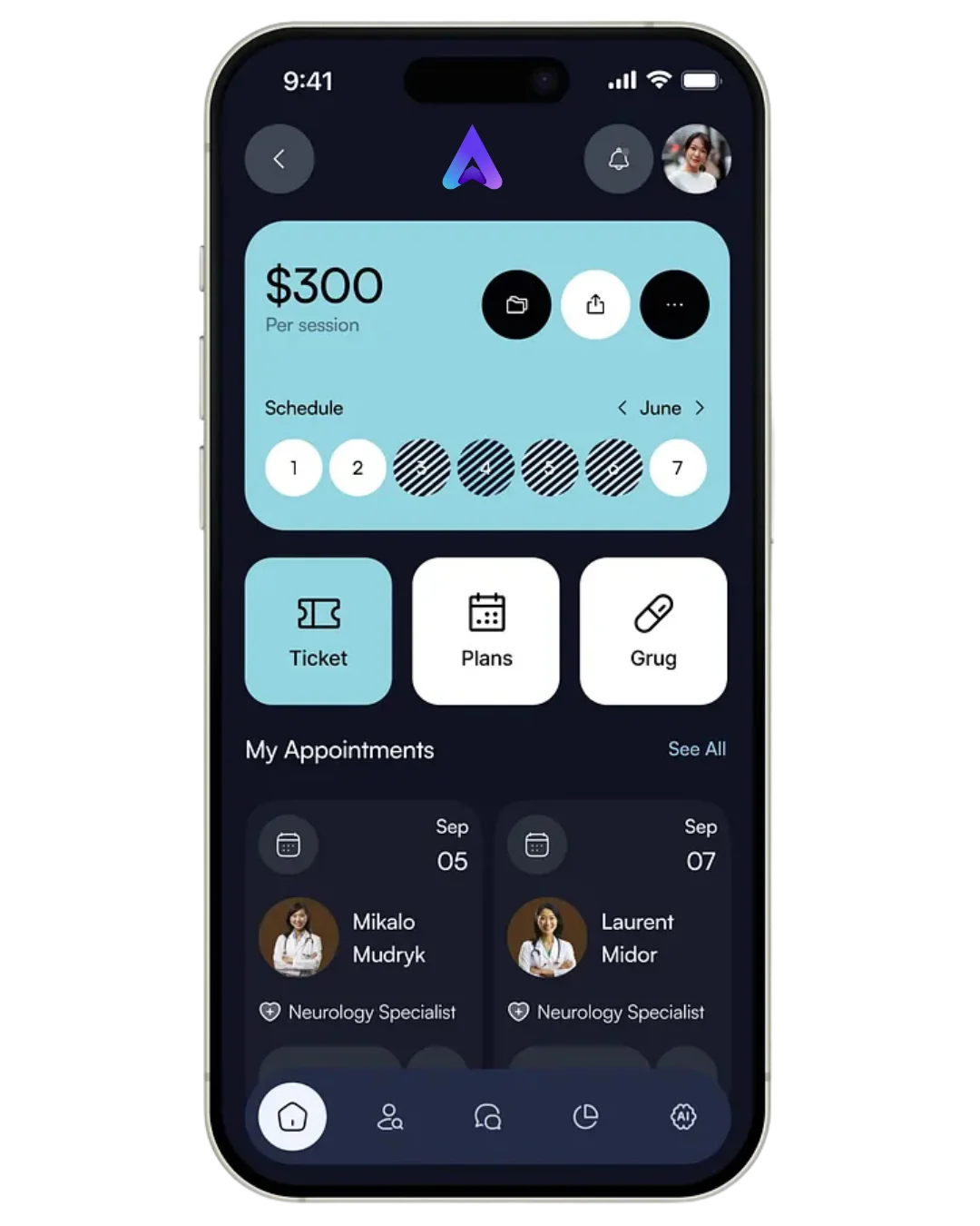 Medical and Health Centre Booking Software Interface